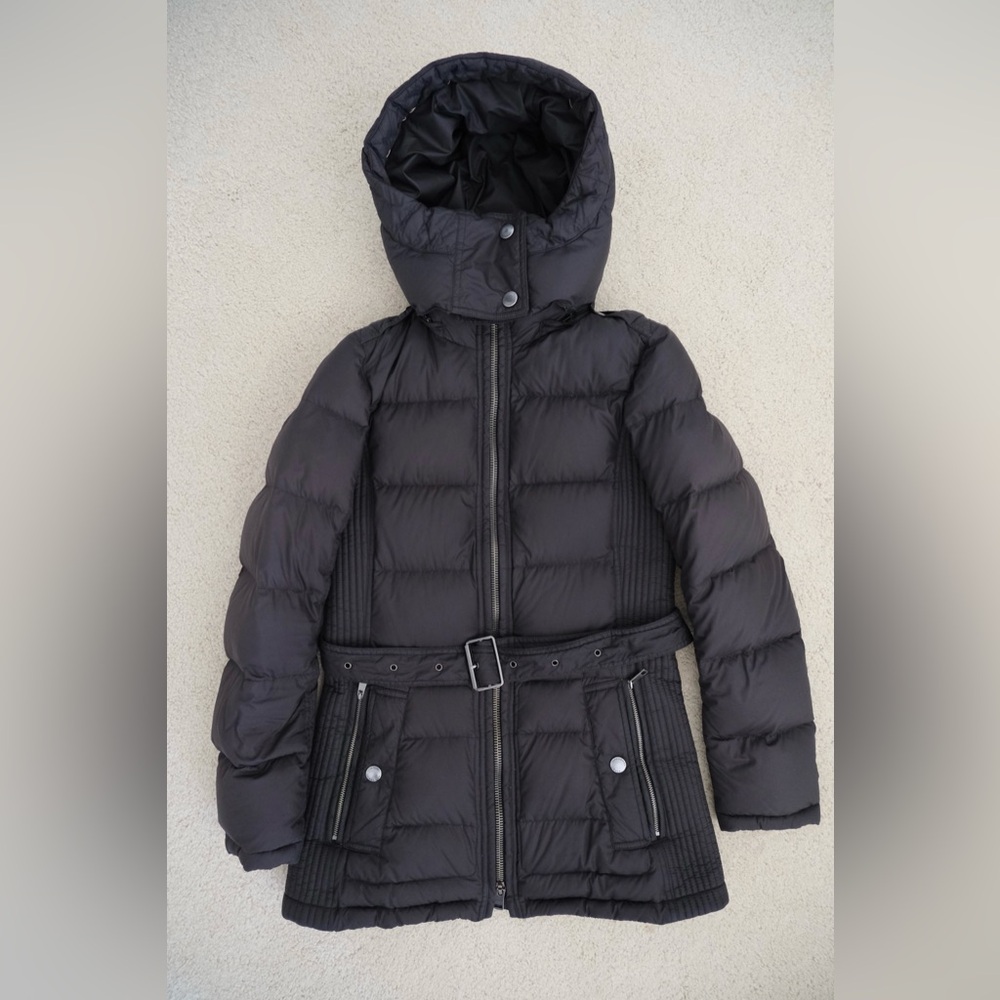 Burberry Brit Black Puffer Jacket with Check Lining